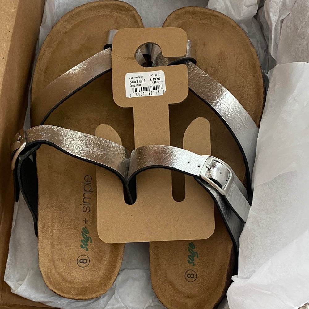 NWT Sage & Simple Silver Sandal